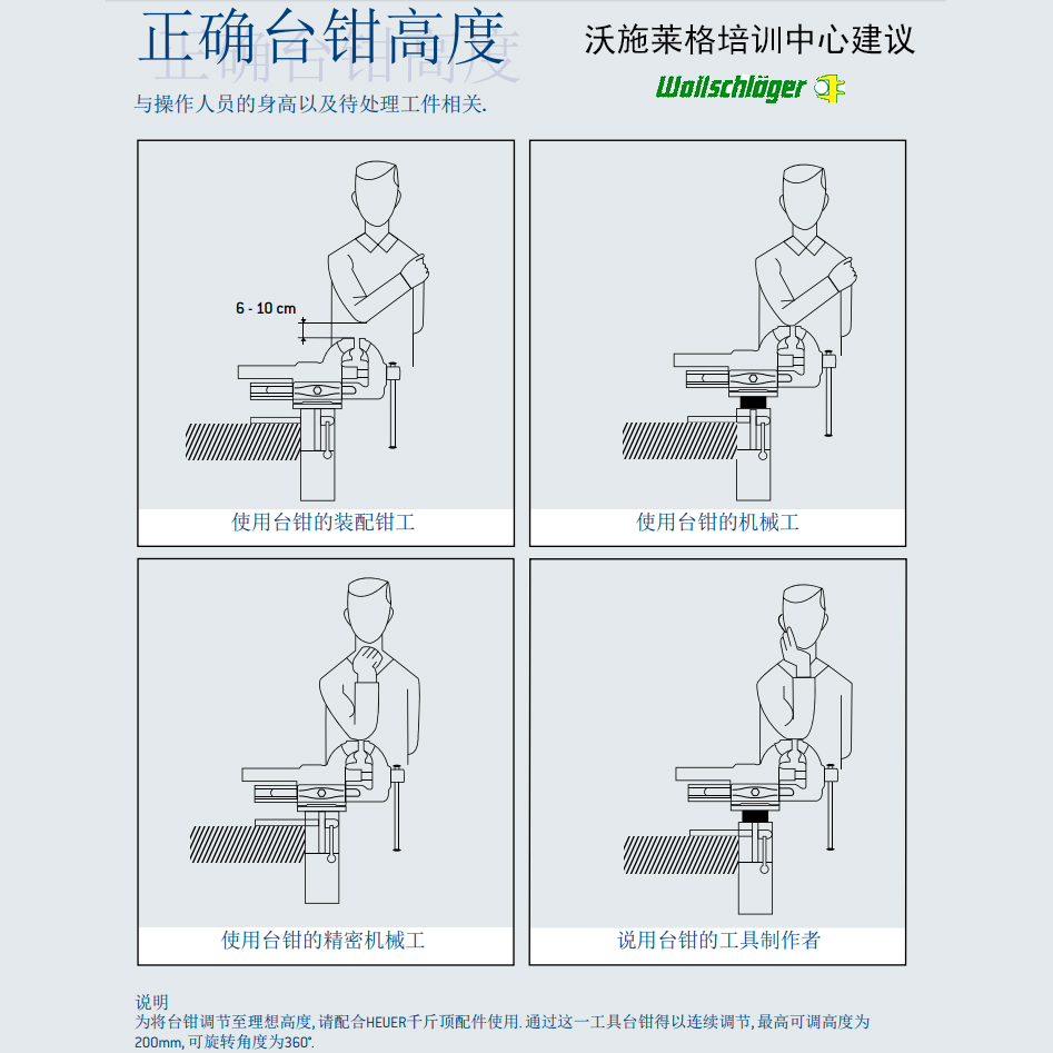 HEUER台虎钳安装提示-沃施莱格培训中心